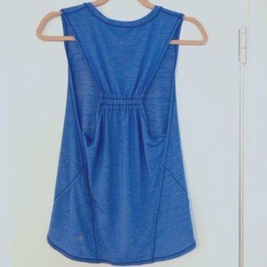 Blue Lululemon Ruffle Back Top